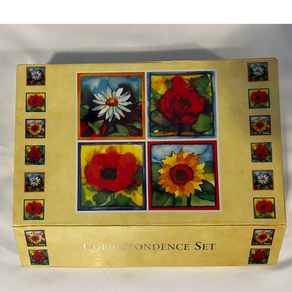 Vtg Robert Frederick Lisa Keaney Floral Stationery Kit 1999 New